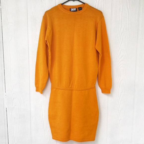 Dkny Dresses & Skirts - DKNY VINTAGE 90’s SWEATER DRESS IN ORANGE SIZE S